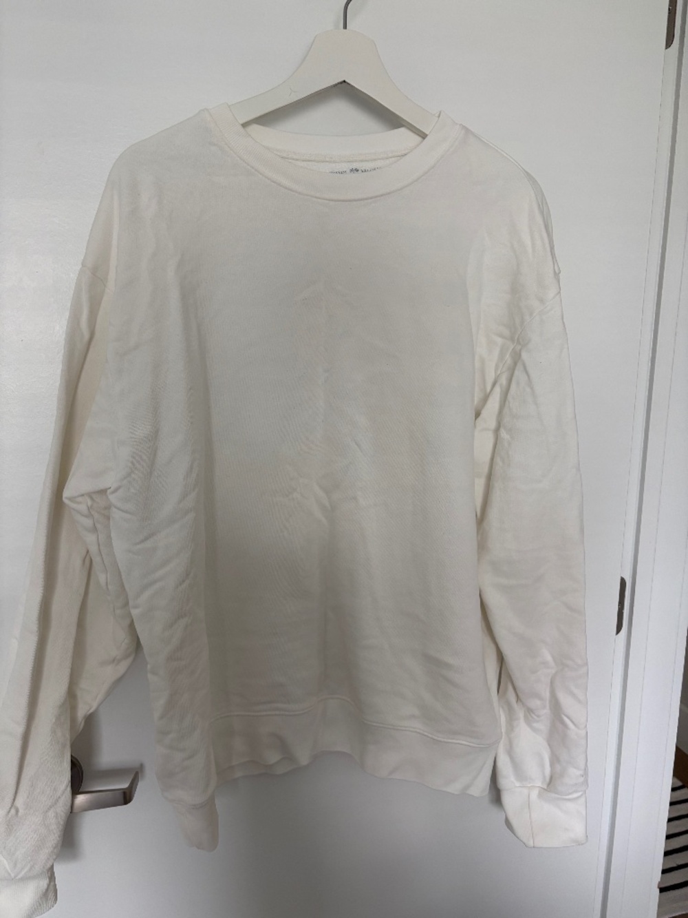 Brandy Melville Crewneck Sweatshirt, White, Size One Size